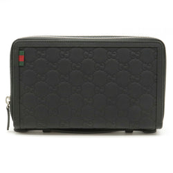Gucci Shima Travel Case Second Bag Clutch Long Wallet Rubber Black 336298