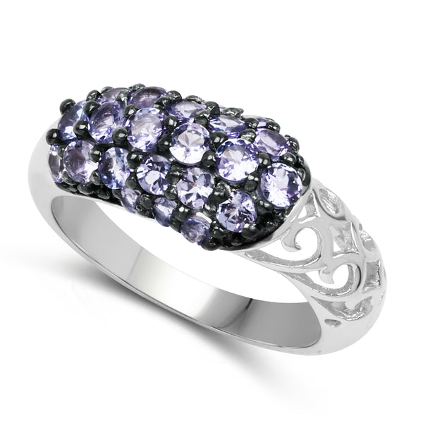 1.35 Carat Genuine Tanzanite .925 Sterling Silver Ring