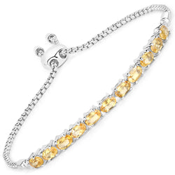 2.20 Carat Genuine Citrine .925 Sterling Silver Bracelet