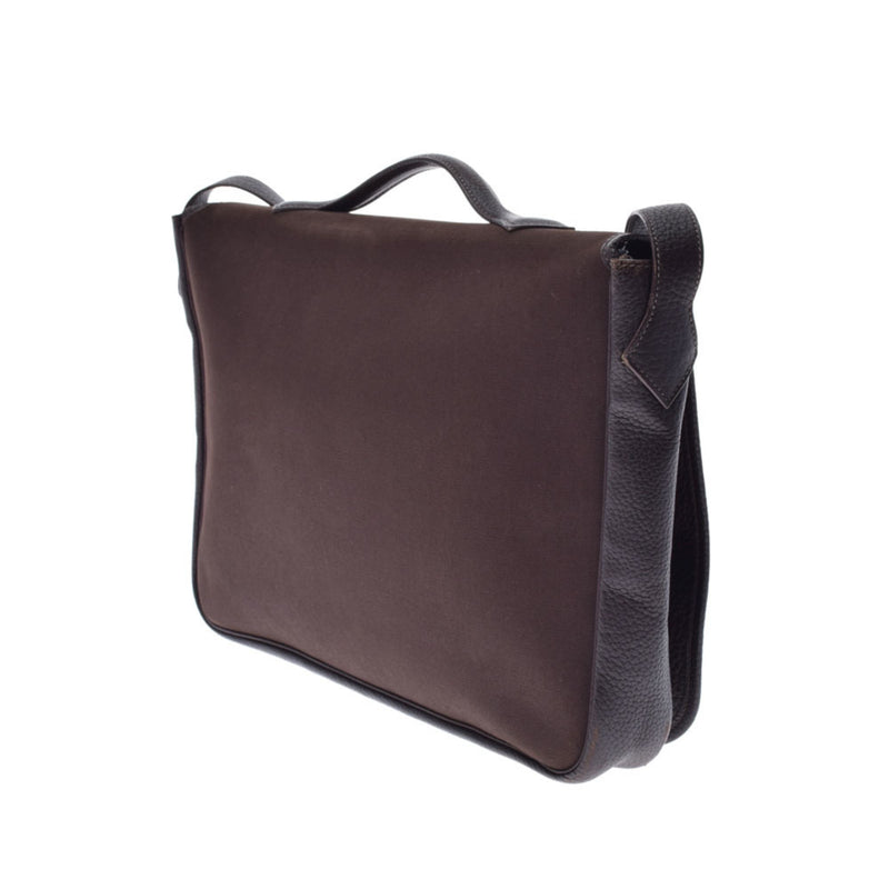 HERMES Hermes Victoria Shoulder Brown □ H engraved (around 2004) Unisex canvas / fjord shoulder bag