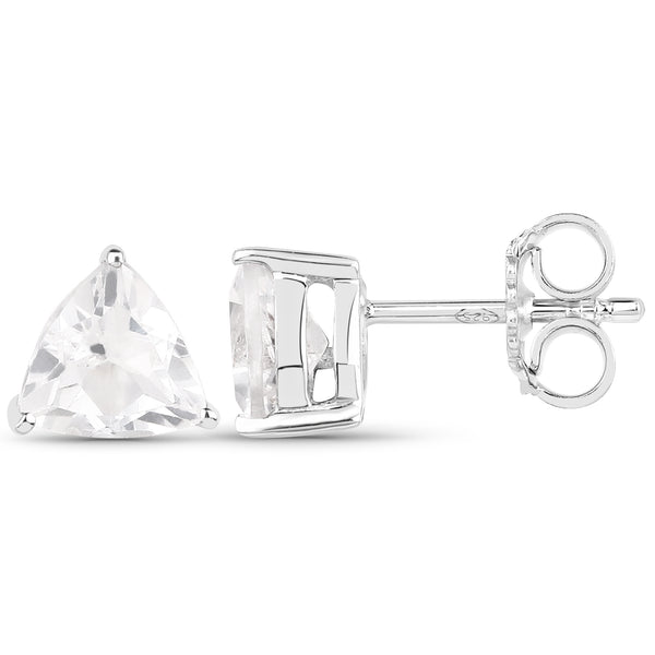 1.40 Carat Genuine White Topaz .925 Sterling Silver Earrings