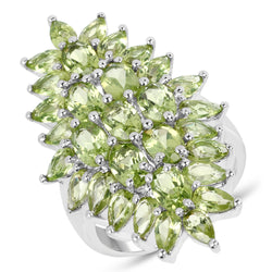 8.89 Carat Genuine Peridot .925 Sterling Silver Ring