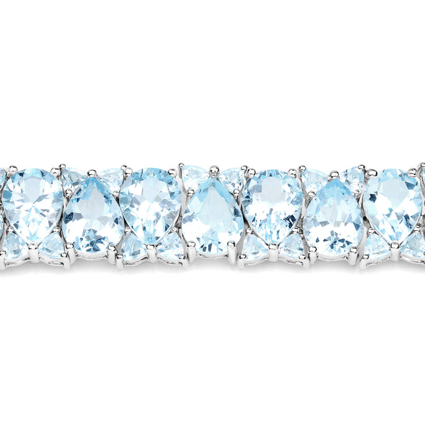 58.76 Carat Genuine Blue Topaz .925 Sterling Silver Bracelet