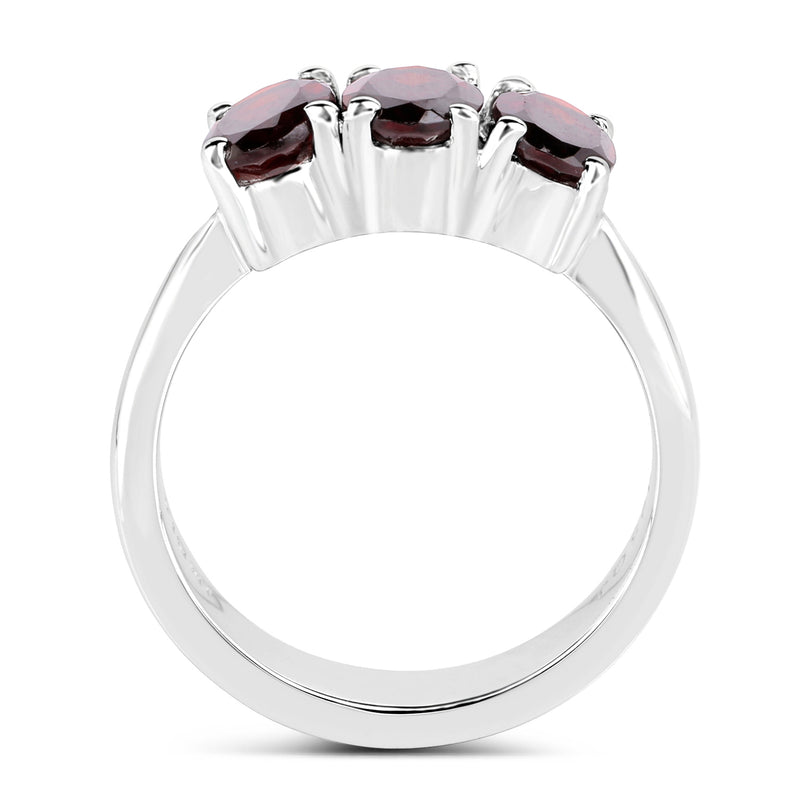 2.85 Carat Genuine  Garnet .925 Sterling Silver Ring