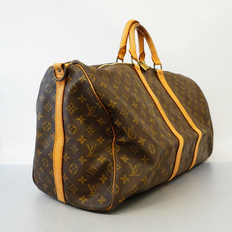 Auth Louis Vuitton Monogram Keepol Band Lier 55 M41414 MenWomenUnisex Boston BagHandbagShoulder Bag