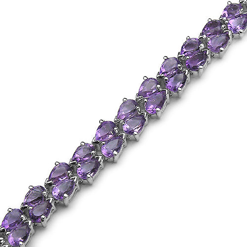 22.40 Carat Genuine Amethyst .925 Sterling Silver Bracelet