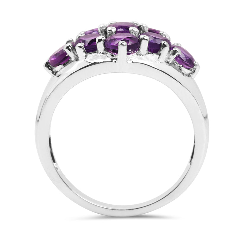 2.16 Carat Genuine Amethyst .925 Sterling Silver Ring