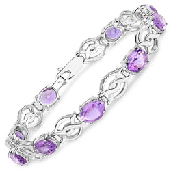 10.35 Carat Genuine Amethyst .925 Sterling Silver Bracelet