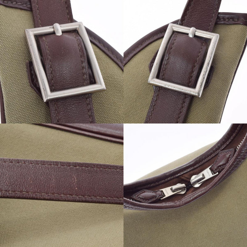 HERMES Hermes Masai GM Khaki  K engraved (around 2007) Unisex canvas shoulder bag