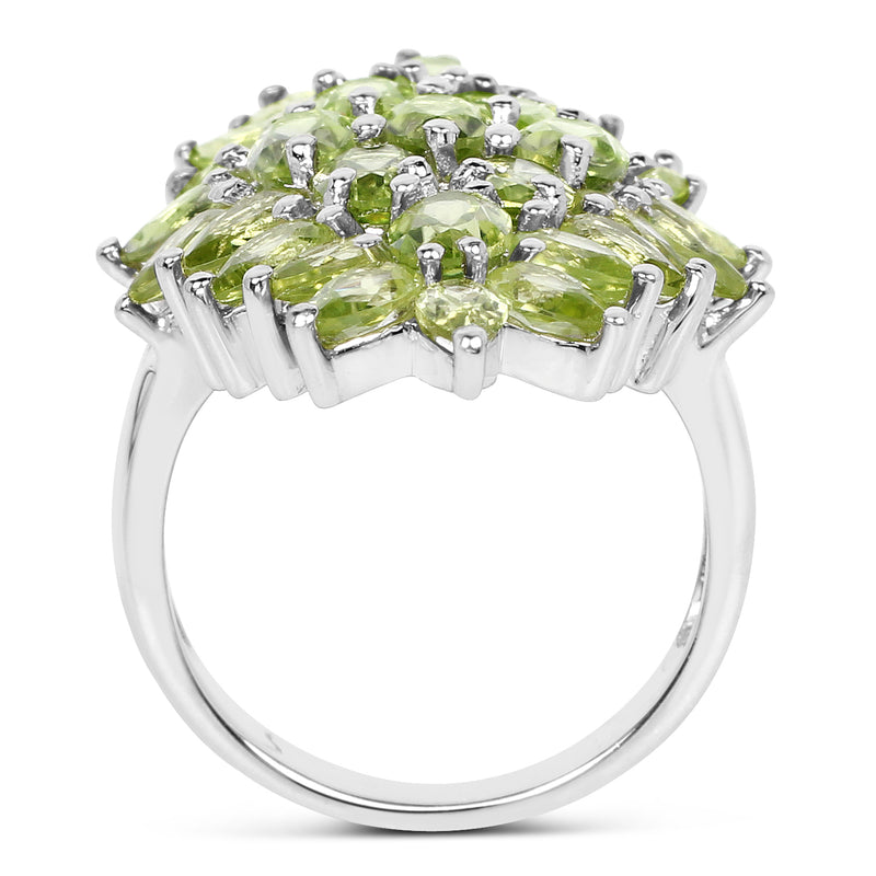 8.89 Carat Genuine Peridot .925 Sterling Silver Ring