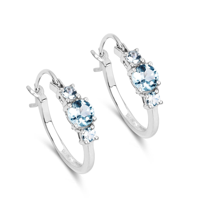 1.68 Carat Genuine Blue Topaz .925 Sterling Silver Earrings