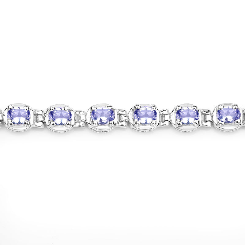 4.59 Carat Genuine Tanzanite .925 Sterling Silver Bracelet