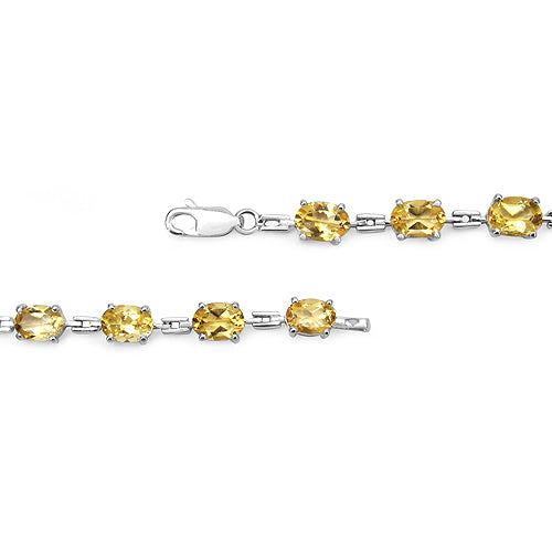 11.90 Carat Genuine Citrine .925 Sterling Silver Bracelet