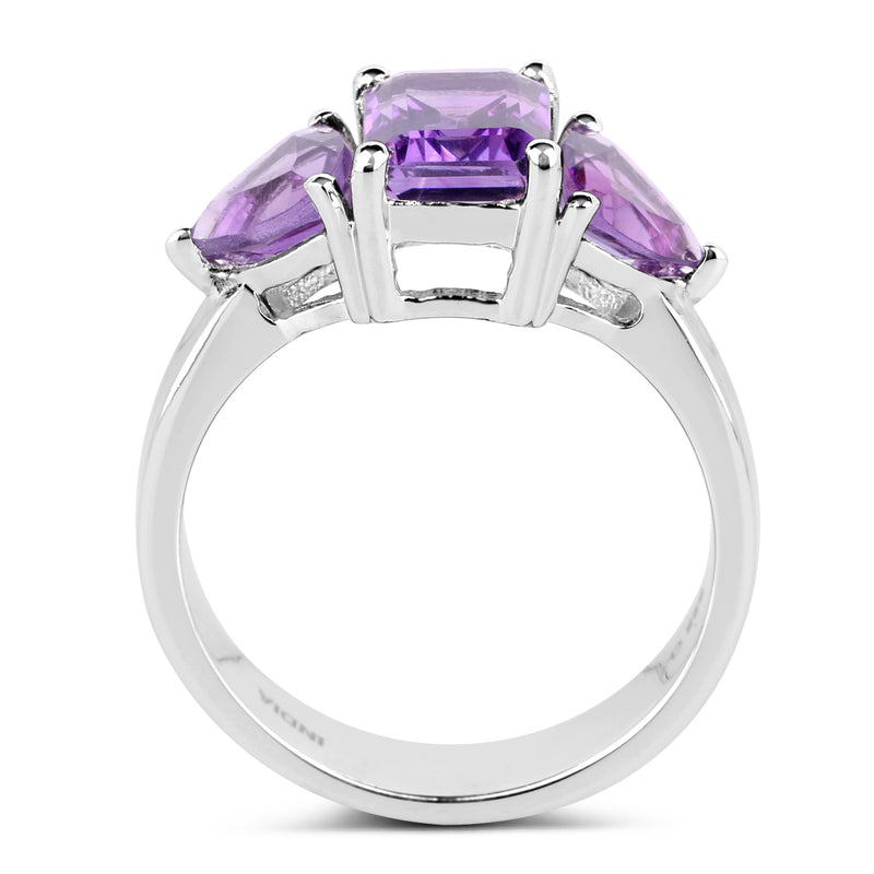 2.30 Carat Genuine Amethyst .925 Sterling Silver Ring