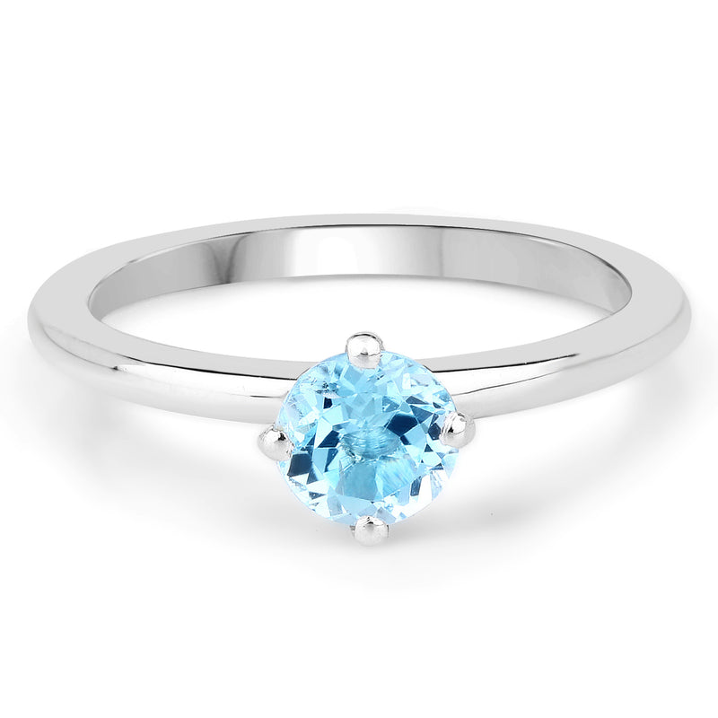 1.05 Carat Genuine Blue Topaz .925 Sterling Silver Ring