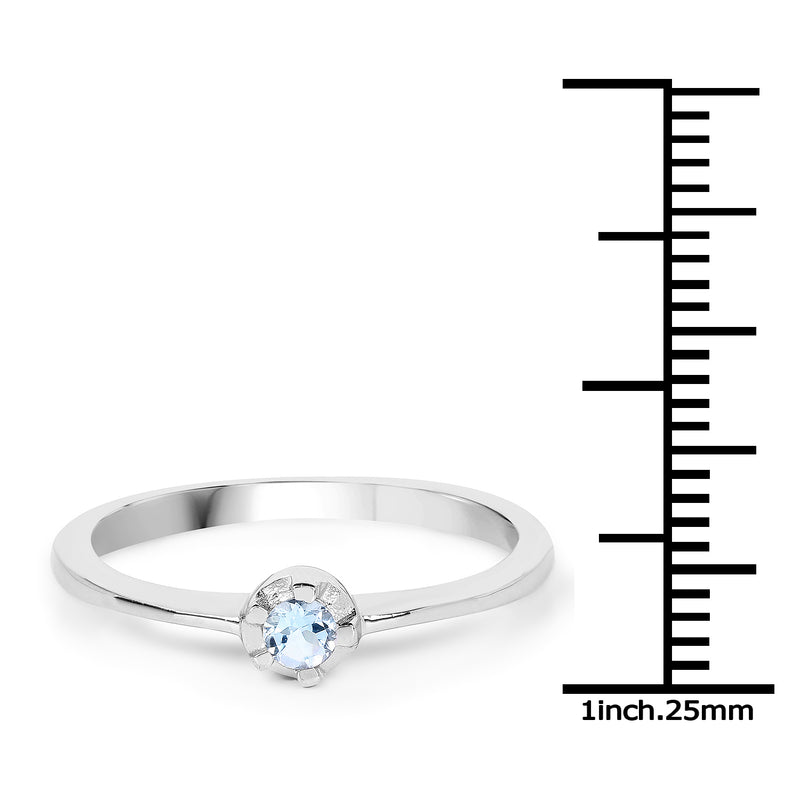 0.12 Carat Genuine Blue Topaz .925 Sterling Silver Ring