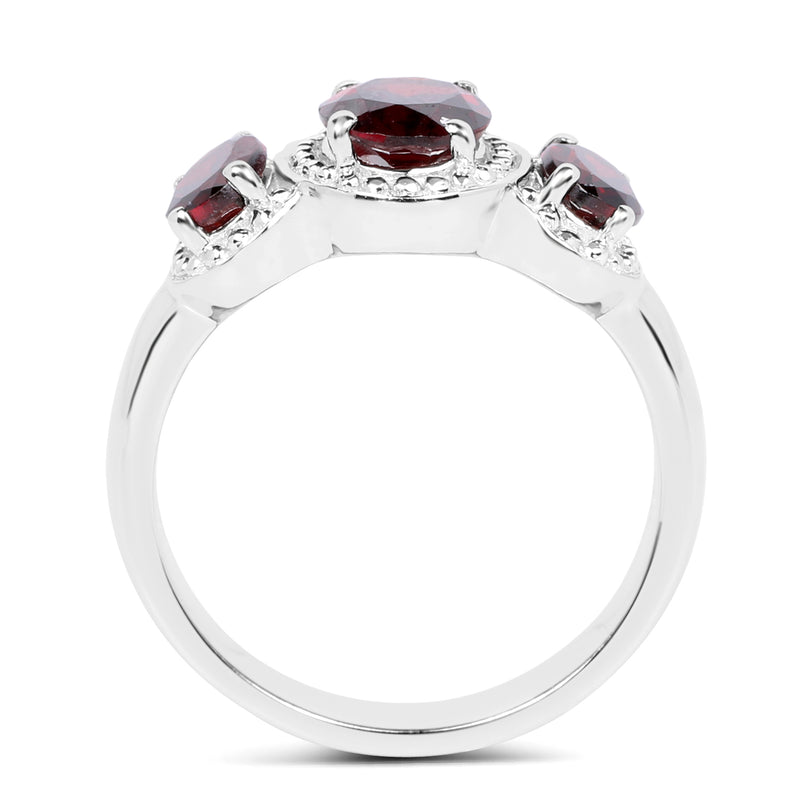 2.62 Carat Genuine  Garnet .925 Sterling Silver Ring