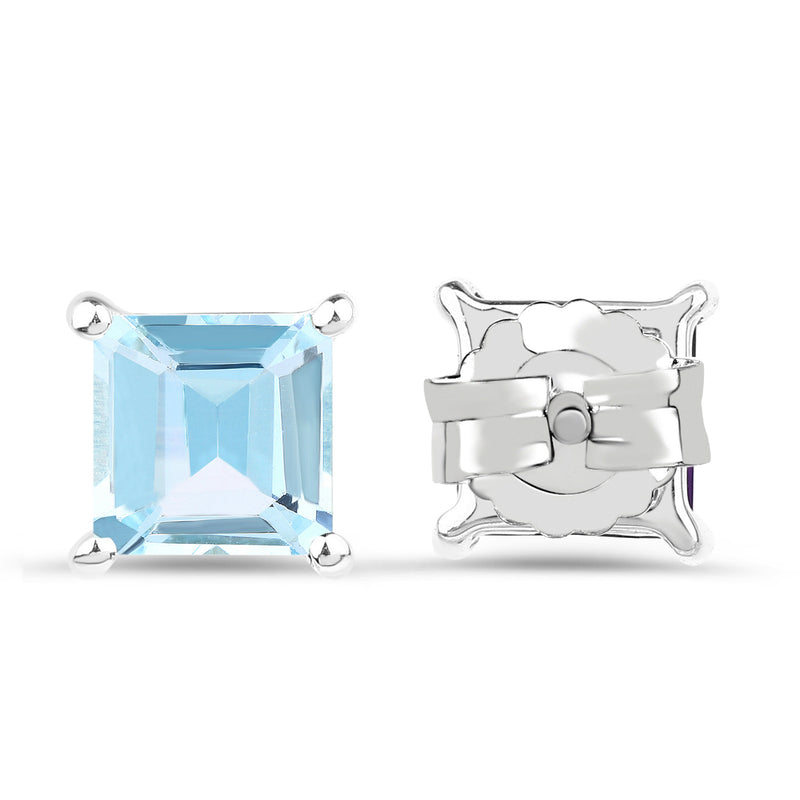 2.50 Carat Genuine Blue Topaz .925 Sterling Silver Earrings