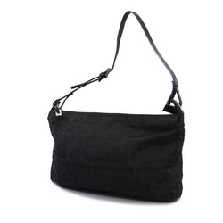 Auth Fendi Zucca Handbag Womens Nylon Canvas HandbagShoulder Bag Black