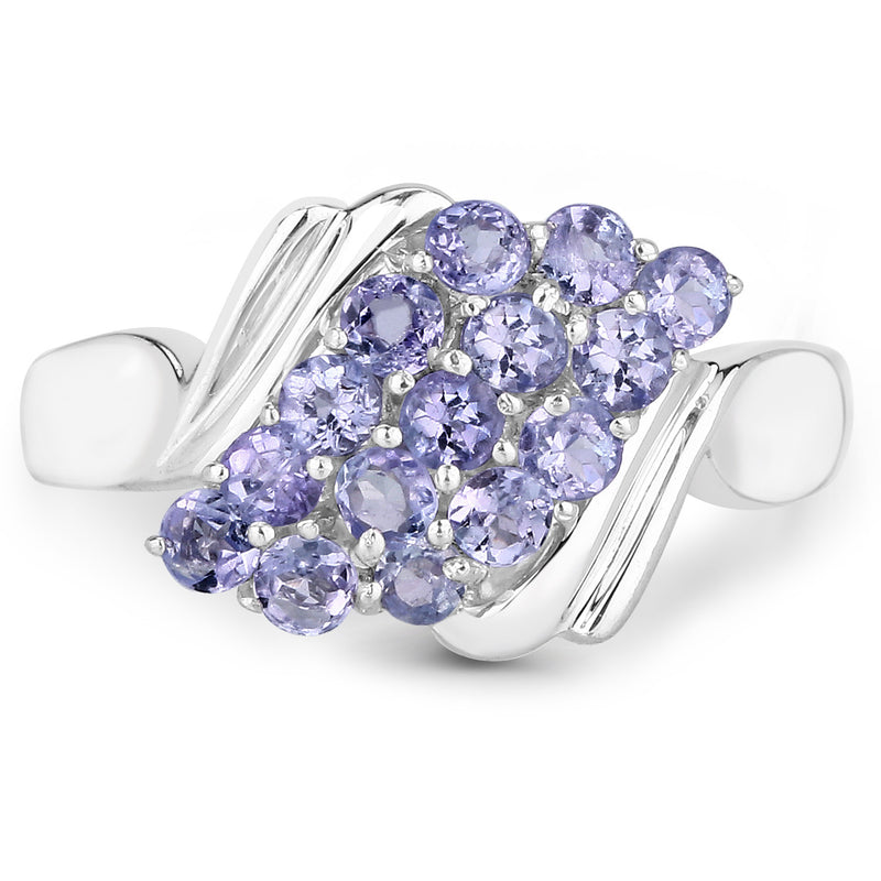 0.53 Carat Genuine Tanzanite .925 Sterling Silver Ring