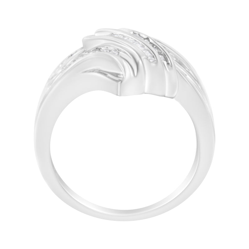 10K White Gold 1/4ct TDW Diamond Bypass Ring (H-II1-I2)