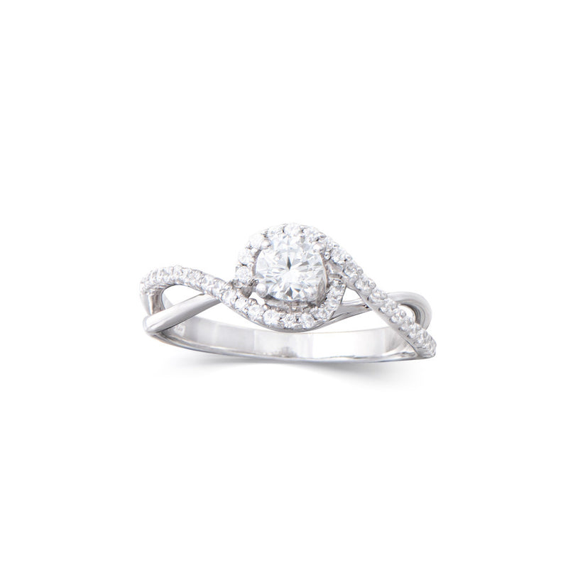 0.47 CTS TW CERTIFIED DIAMONDS 14K WHITE GOLD DESINGER RING SIZE 7.5