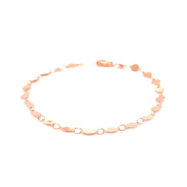 14k Rose Gold Bracelet with Polished Circles