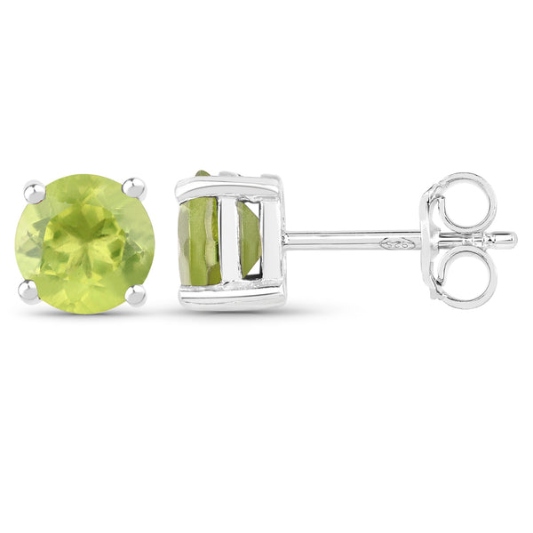 1.71 Carat Genuine Peridot .925 Sterling Silver Earrings