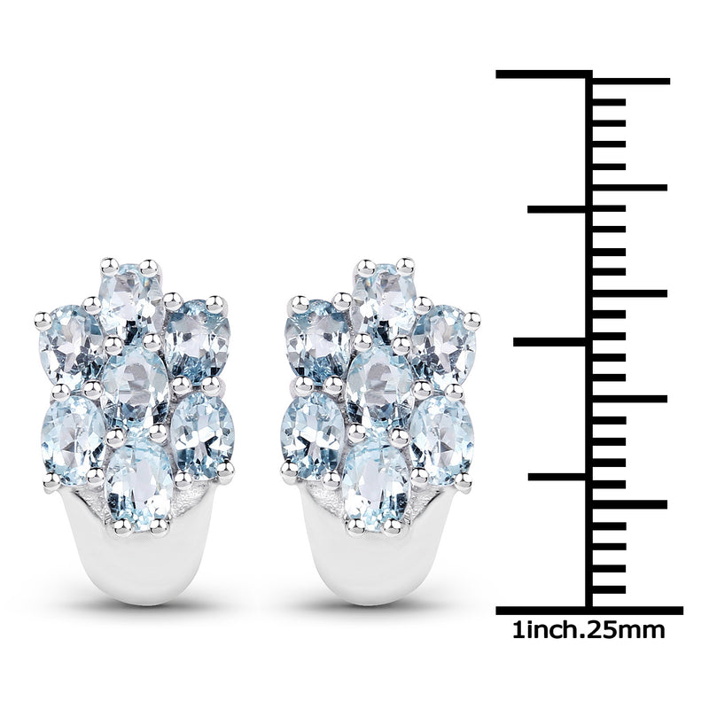 2.80 Carat Genuine Blue Topaz .925 Sterling Silver Earrings