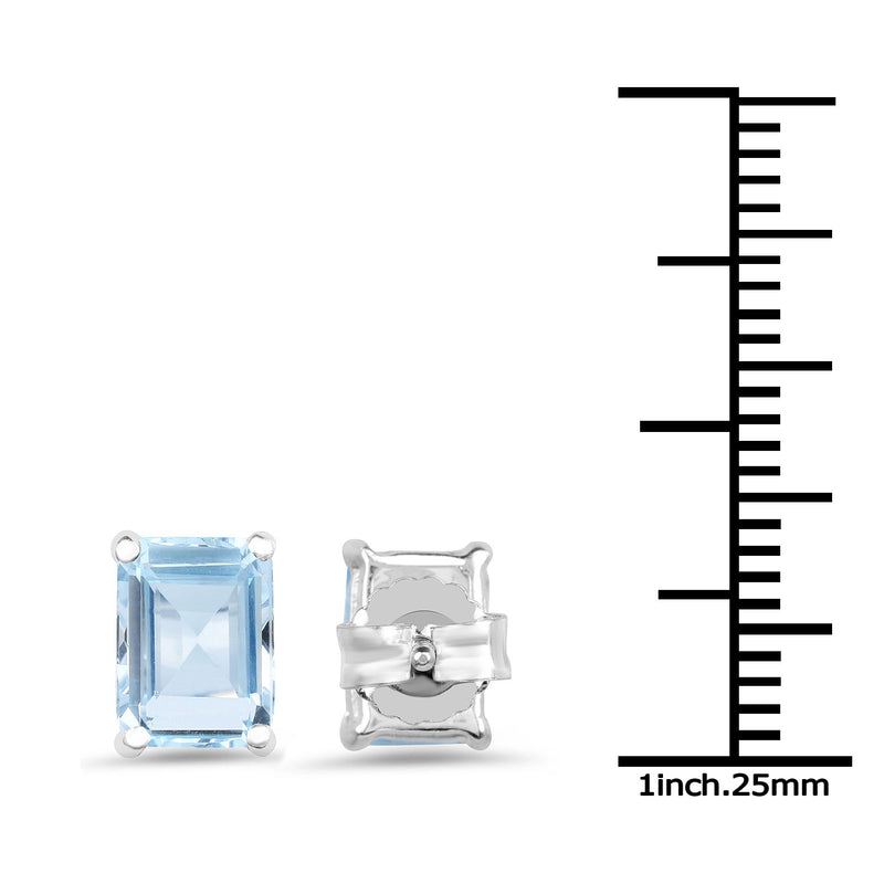 3.20 Carat Genuine Blue Topaz .925 Sterling Silver Earrings