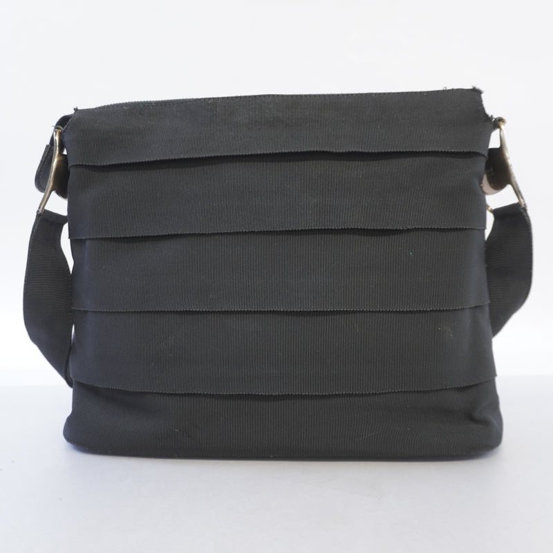Auth Salvatore Ferragamo 2WAY Bag Womens Canvas Shoulder Bag Black