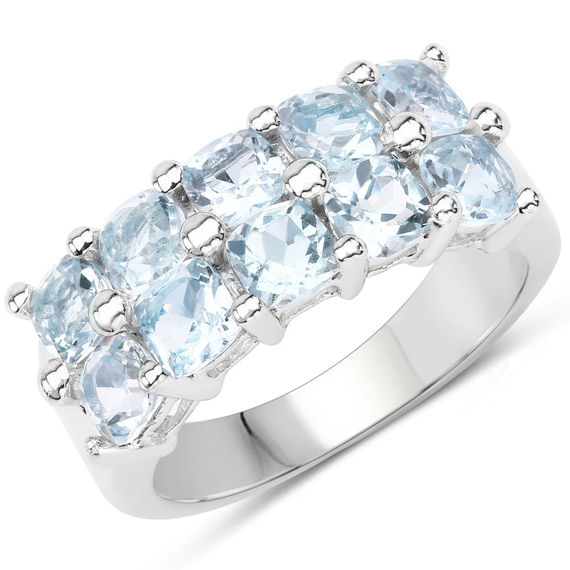 3.60 Carat Genuine  Blue Topaz .925 Sterling Silver Ring