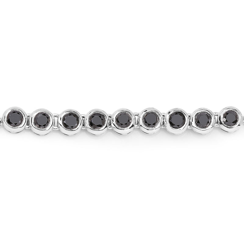 1.58 Carat Genuine Black Diamond .925 Sterling Silver Bracelet