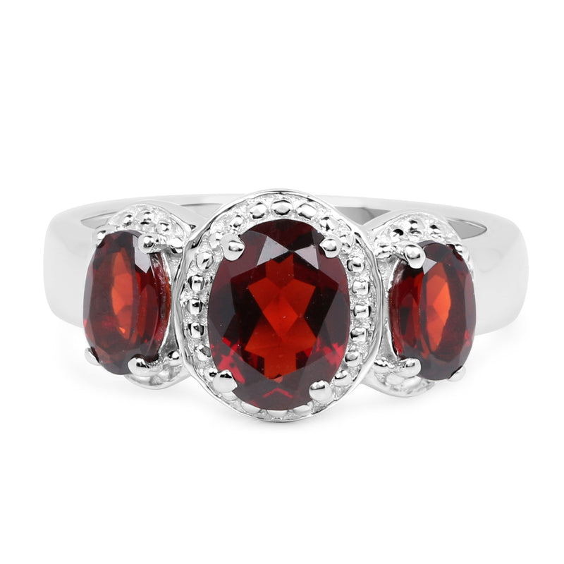 2.62 Carat Genuine  Garnet .925 Sterling Silver Ring