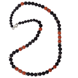 Gemstone Carving Beaded Necklace Diamond 925 Sterling Silver Jewelry