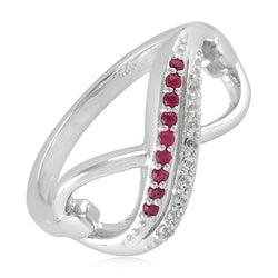 Infinity Band Ring Ruby Topaz Sterling Silver Women Jewelry