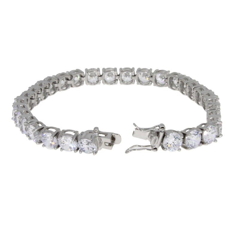 Natural Cubic Zirconium Tennis Bracelet Sterling Silver