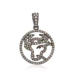 Elegant Taurus Zodiac Pendant 0.37ct Diamond 925 Sterling Silver Jewelry