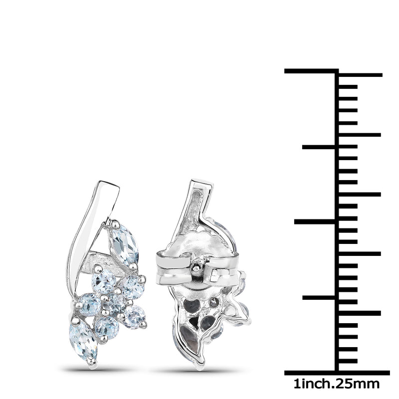 0.79 Carat Genuine Blue Topaz .925 Sterling Silver Earrings