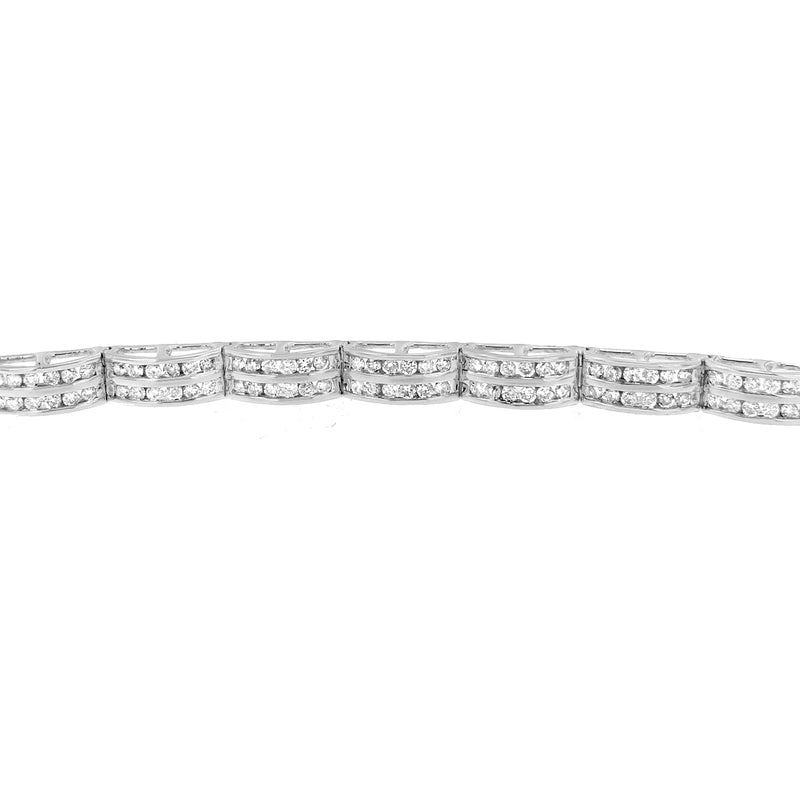 14K White Gold Round-Cut Diamond Bracelet (3.22 cttw, H-I Color, I1-I2 Clarity)