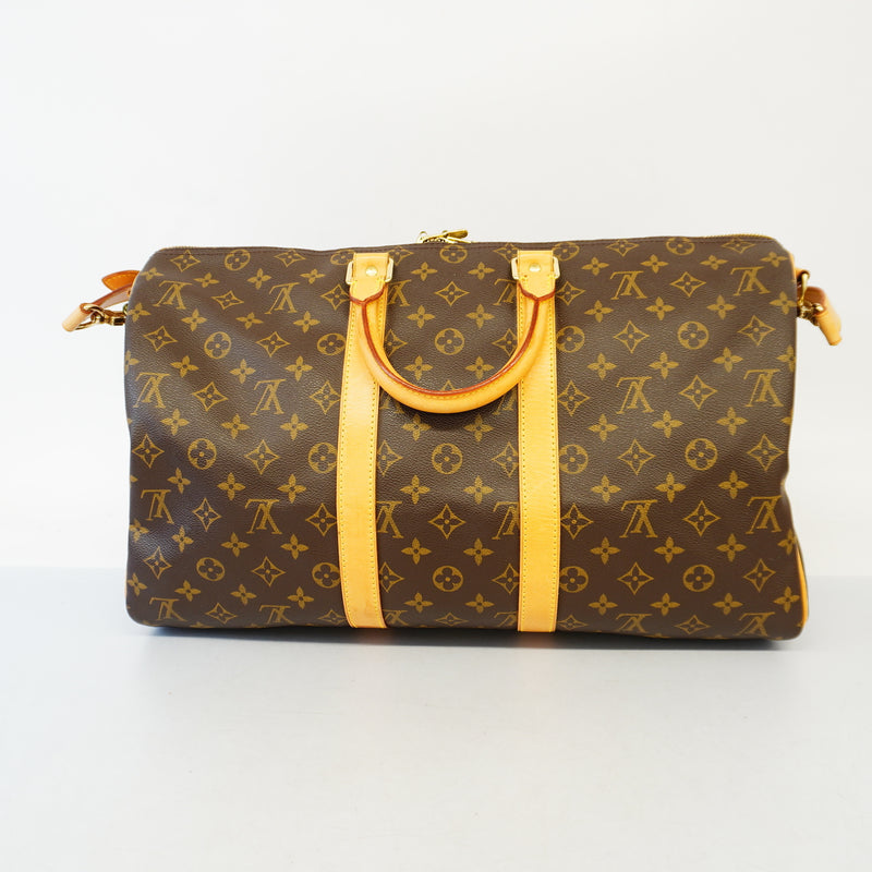 Auth Louis Vuitton Boston Bag Monogram Keepall Bandolier 45 M41418 Unisex