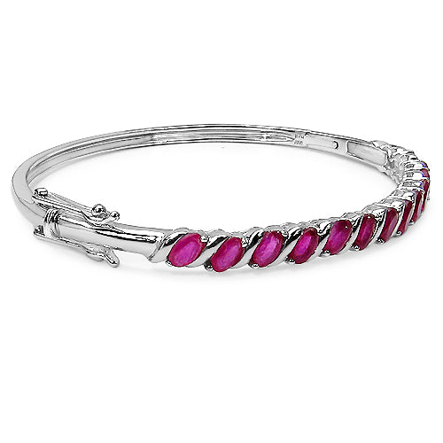 4.90 Carat Genuine Ruby .925 Sterling Silver Bracelet