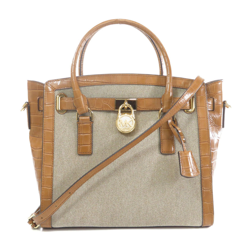 Michael Kors 2WAY Tote Bag Canvas Leather Ladies
