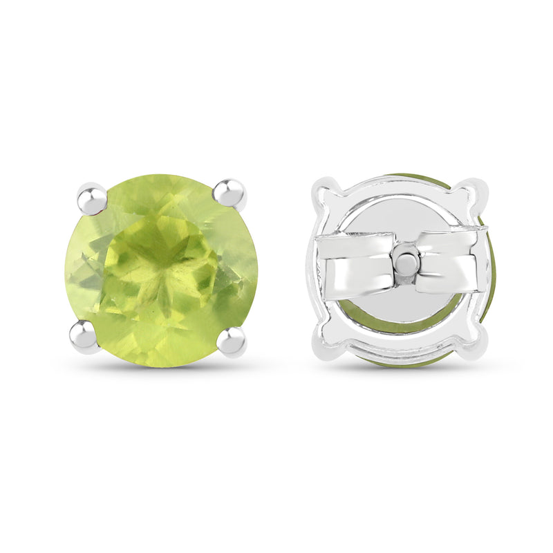 1.71 Carat Genuine Peridot .925 Sterling Silver Earrings