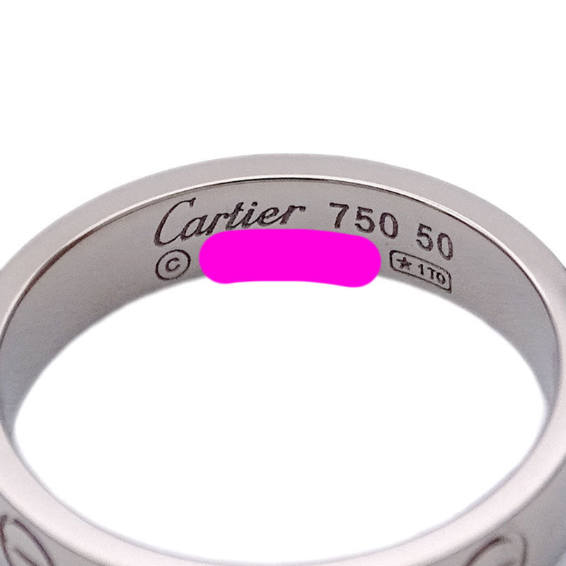 Cartier Ring Womens White Gold 750WG Mini Love Size 50 Approximately No. 10 Delicate