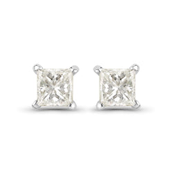 0.53 Carat Genuine White Diamond 14K White Gold Earrings