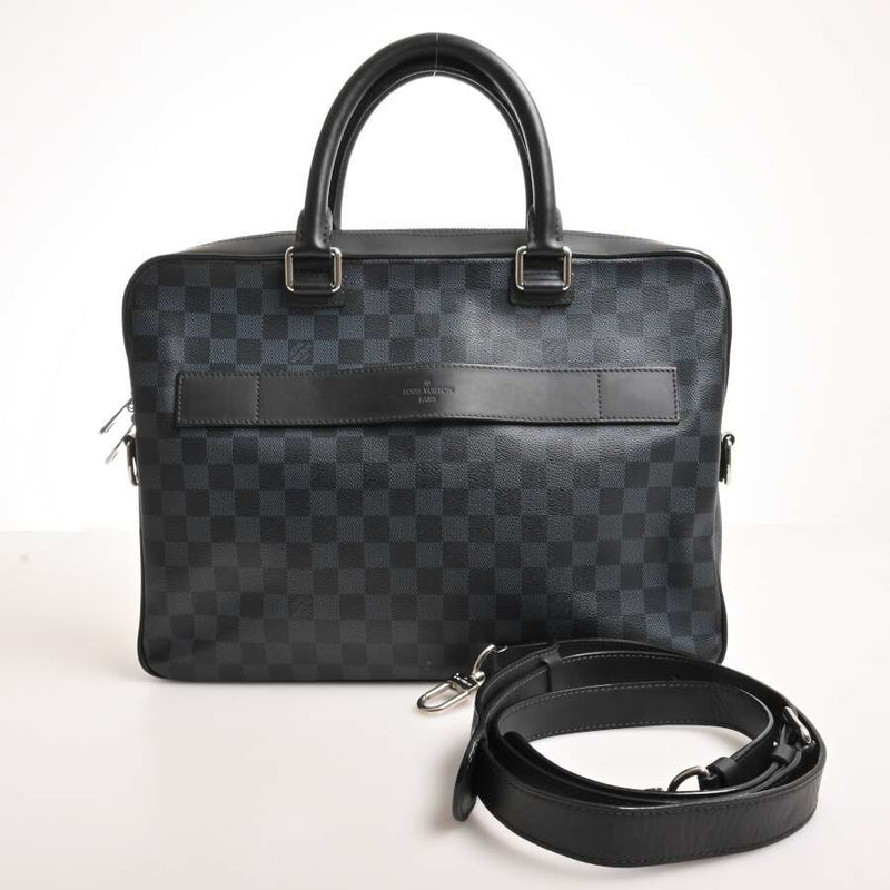 Louis Vuitton Damier Cobalt Porte Documan Business Briefcase Navy PVC Leather