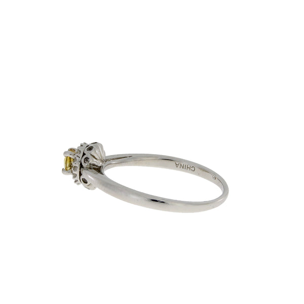 .10ct Citrine Created Sapphire Ring Sterling Silver