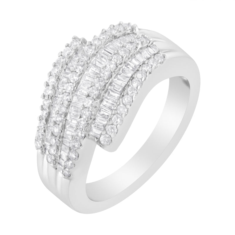 14kt White Gold 1 ct TDW Diamond Modern Band Ring (H-ISI1-SI2)