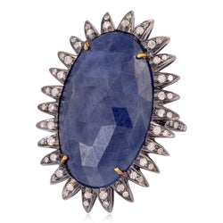 Sapphire Diamond 18k Gold 925 Sterling Silver Designer Ring Gift Jewelry